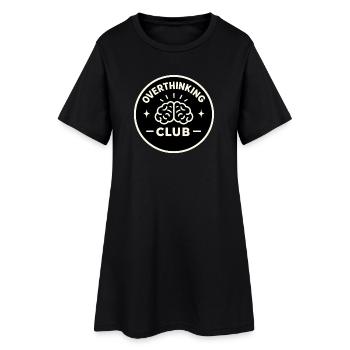 Overthinking Club - Frauen T-Shirt-Kleid - Schwarz - Vorne