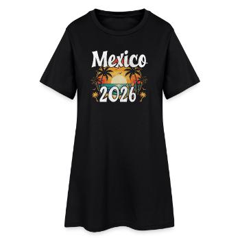 Mexiko 2026 - Frauen T-Shirt-Kleid - Schwarz - Vorne