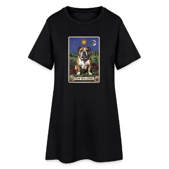 Carte de tarot Bulldog - Robe T-shirt Femme - noir - Devant