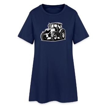 Tractor / Tractor / Tractor (2-color) - Women’s T-Shirt Dress - light navy - Front