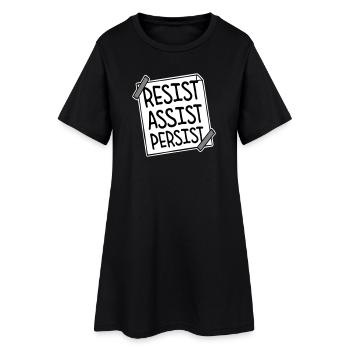 Resist Assist Persist Aktivismus Motivation Logo - Frauen T-Shirt-Kleid - Schwarz - Vorne