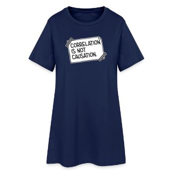 La corrélation n’est pas la causalité : la science des nerds - Robe T-shirt Femme - marine clair - Devant