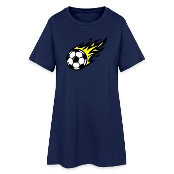 Ballon de Flamme de Football - Robe T-shirt Femme - marine clair - Devant