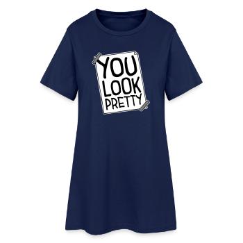 Tu as l’air assez drôle, complément Logo de l’amour de soi - Robe T-shirt Femme - marine clair - Devant