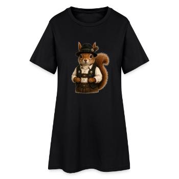 Écureuil de la Forêt-Noire en costume masculin - Robe T-shirt Femme - noir - Devant