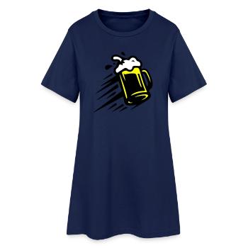 Icône de chope de bière - Robe T-shirt Femme - marine clair - Devant