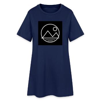 Paysage lunaire et montagneux - Robe T-shirt Femme - marine clair - Devant