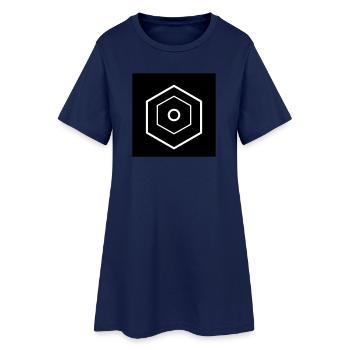 Mehrstufiges Hexagon-Logo Schwarz - Frauen T-Shirt-Kleid - Light Navy - Vorne