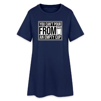 On ne peut pas verser dans un gobelet vide Soins personnels - Robe T-shirt Femme - marine clair - Devant