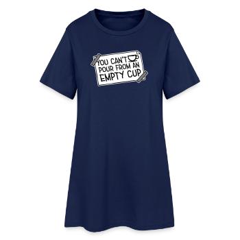 On ne peut pas verser dans un gobelet vide Soins personnels - Robe T-shirt Femme - marine clair - Devant
