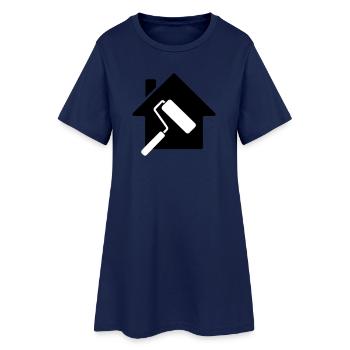 Maler Haus Farbrolle Motiv - Frauen T-Shirt-Kleid - Light Navy - Vorne