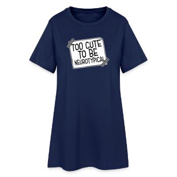 Trop mignon pour être neurotypique Logo drôle drôle sur l’autisme - Robe T-shirt Femme - marine clair - Devant