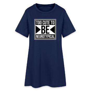 Trop mignon pour être neurotypique Logo drôle drôle sur l’autisme - Robe T-shirt Femme - marine clair - Devant