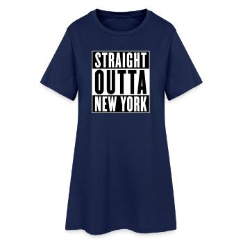 Directement sorti de New York (couleurs changeables) - Robe T-shirt Femme - marine clair - Devant