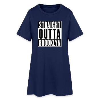 Tout droit sorti de Brooklyn (couleurs changeantes) - Robe T-shirt Femme - marine clair - Devant