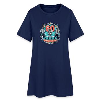 60 Jahre – immer noch nicht leise - Frauen T-Shirt-Kleid - Light Navy - Vorne