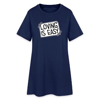 Loving Is Easy Inspirierend Romantisch Spruch Logo - Frauen T-Shirt-Kleid - Light Navy - Vorne
