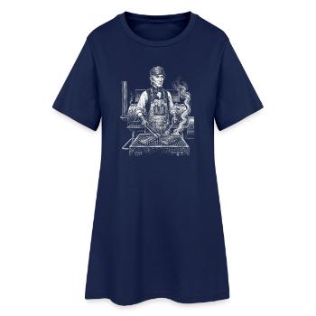 John Tyler grilling - Women’s T-Shirt Dress - light navy - Front