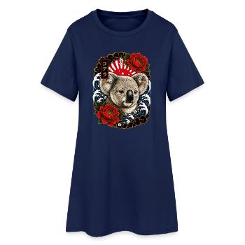 Koala im japanischen Irezumi Tattoo Stil - Frauen T-Shirt-Kleid - Light Navy - Vorne