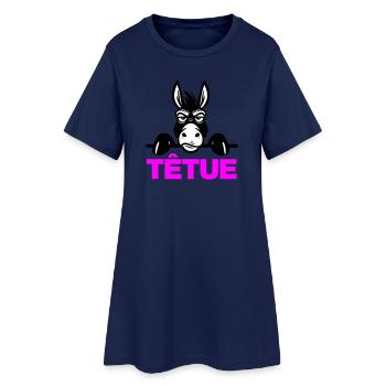 Hartnäckig - Frauen T-Shirt-Kleid - Light Navy - Vorne