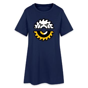 Kreissaege Gesicht Grafik - Frauen T-Shirt-Kleid - Light Navy - Vorne