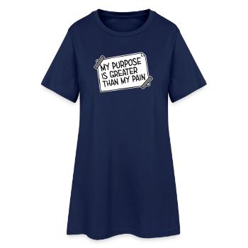 My Purpose Is Greater Than My Pain Sinn Zitat Logo - Frauen T-Shirt-Kleid - Light Navy - Vorne