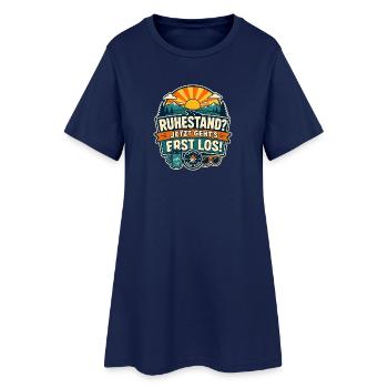 Ruhestand – Jetzt geht’s erst los Abenteuer - Frauen T-Shirt-Kleid - Light Navy - Vorne