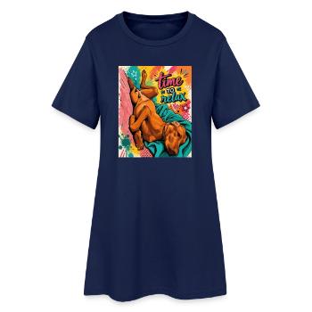 Temps de se détendre / Œuvres d’art Vizsla - Robe T-shirt Femme - marine clair - Devant