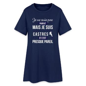 Je Ne Suis Pas Parfait Mais Je Suis Supporter D... - Robe T-shirt Femme - marine clair - Devant