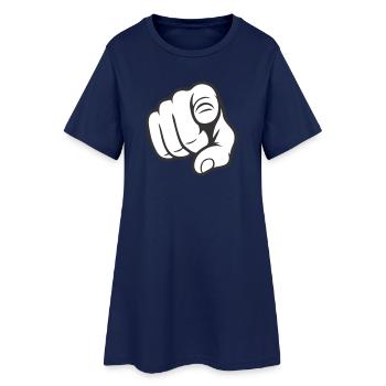 Pointing Finger You Gesture Sticker Design - Women’s T-Shirt Dress - light navy - Front