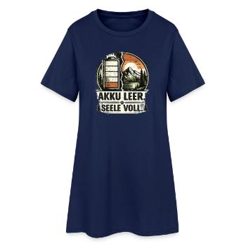 Akku leer Seele voll Naturbadge - Frauen T-Shirt-Kleid - Light Navy - Vorne