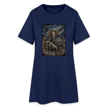 Teutons guerriers Freya - Robe T-shirt Femme - marine clair - Devant