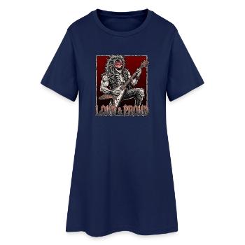 Démon du Heavy Metal Fort et Fier - Robe T-shirt Femme - marine clair - Devant