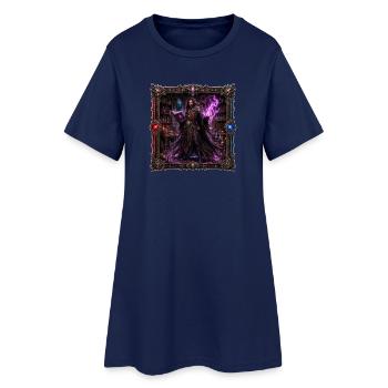 Sorcier - Robe T-shirt Femme - marine clair - Devant