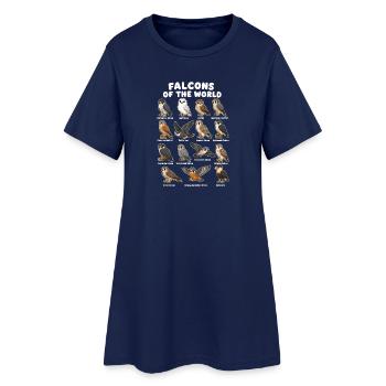  Falken Der Welt - Frauen T-Shirt-Kleid - Light Navy - Vorne