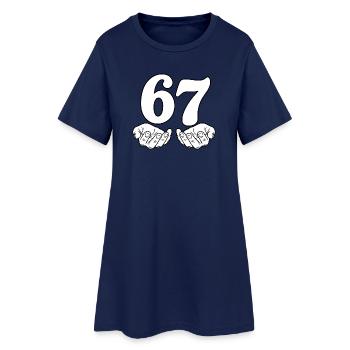 Sechs Sieben - Six Seven - Frauen T-Shirt-Kleid - Light Navy - Vorne