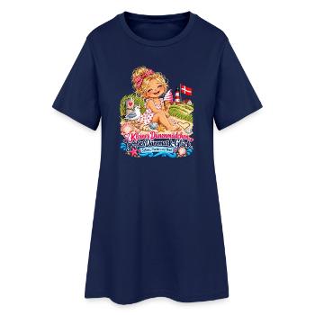 Dünenmädchen Dänemark-Glück - Frauen T-Shirt-Kleid - Light Navy - Vorne