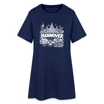 Hannover - Sehenswürdigkeiten - Niedersachsen - Frauen T-Shirt-Kleid - Light Navy - Vorne