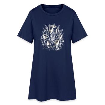 Hunde-Collage im Nebel-Look - Frauen T-Shirt-Kleid - Light Navy - Vorne