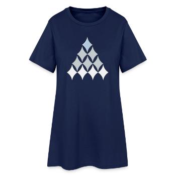 Diamanten Baum Muster - Frauen T-Shirt-Kleid - Light Navy - Vorne