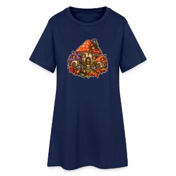 Pilzdorf - Frauen T-Shirt-Kleid - Light Navy - Vorne