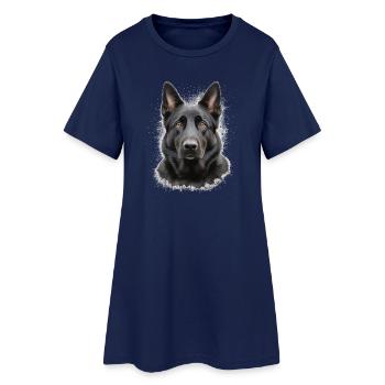 schwarzer Schäferhund  - Frauen T-Shirt-Kleid - Light Navy - Vorne