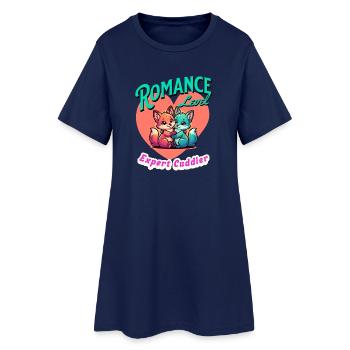 Kuschelnde Füchse Romance Level Cuddler - Frauen T-Shirt-Kleid - Light Navy - Vorne