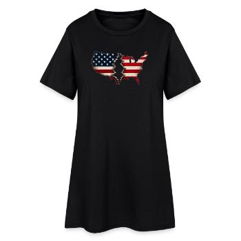 Drapeau américain de Broken Heart - Robe T-shirt Femme - noir - Devant