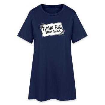 Pensez Grand, Commence, Petit, Motivation, Mentalité, Évolution. - Robe T-shirt Femme - marine clair - Devant