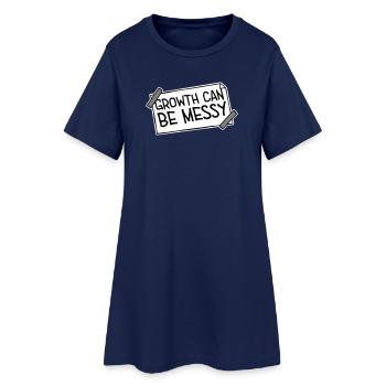 Growth Can Be Messy Persönlich Wachstum Zitat Logo - Frauen T-Shirt-Kleid - Light Navy - Vorne