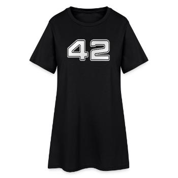 NERDY forever - 42 - Frauen T-Shirt-Kleid - Schwarz - Vorne