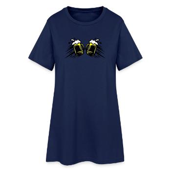 Icône du toast au verre bière - Robe T-shirt Femme - marine clair - Devant