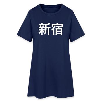 Shinjuku Tokyo kanji - Robe T-shirt Femme - marine clair - Devant