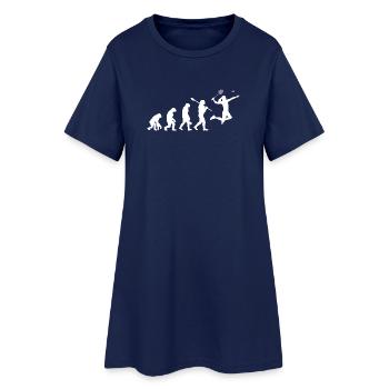 Cadeau sportif féminin Joueuse Évolution du Badminton - Robe T-shirt Femme - marine clair - Devant